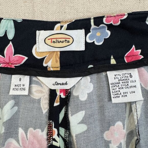 Talbots Floral Print Stretch Straight Leg Pants 8 Multicolor - Picture 9 of 13
